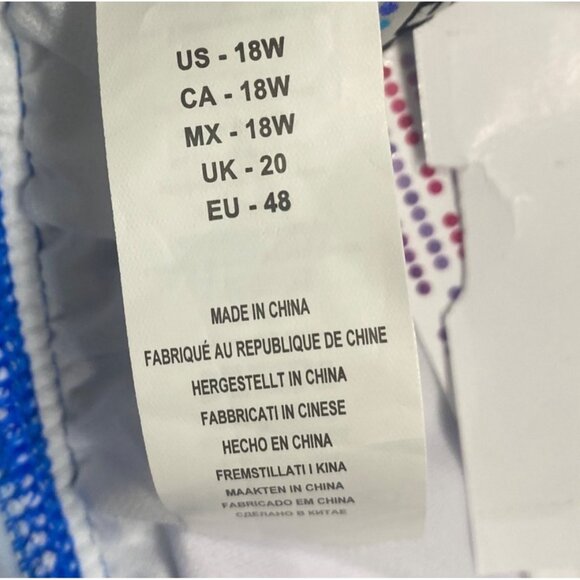 NWT $84 24th & Ocean Tankini Swim Top 18W Blue Tie Dye Plus Size Swimwear $94 - Picture 4 of 13